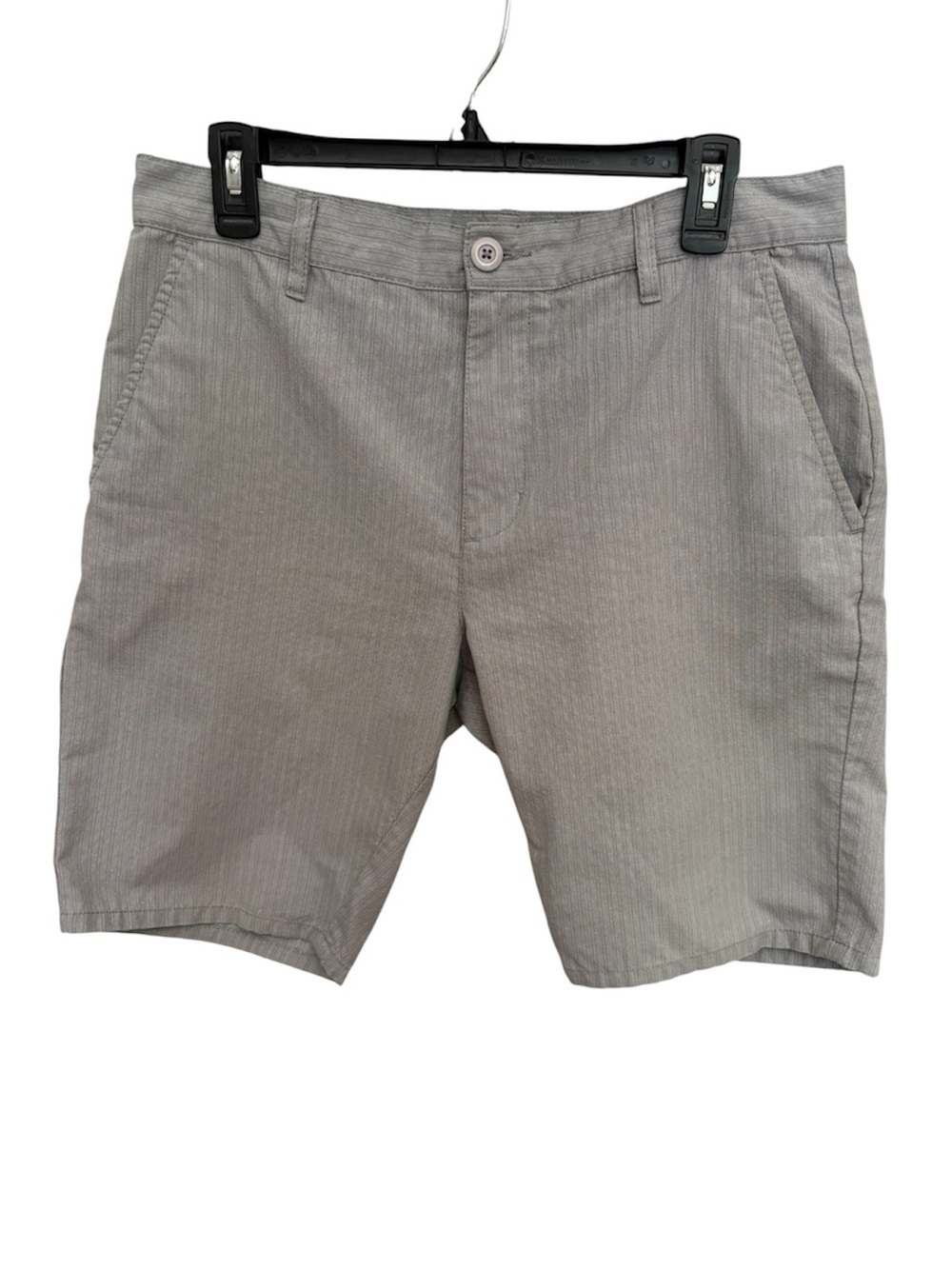 RVCA Men’s Chino Shorts Size 32 Gray Pinstripe Flat Front Casual Golf